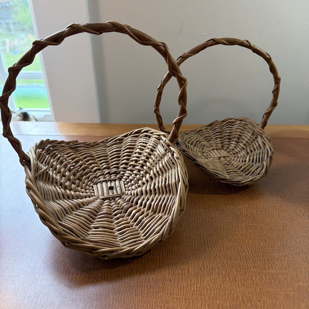 Vintage Set of Small Gathering Baskets, Made in Portugal